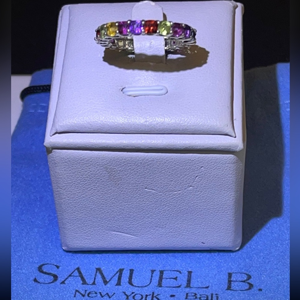 Samuel B Sterling Multi Gemstone Eternity Band Ring
